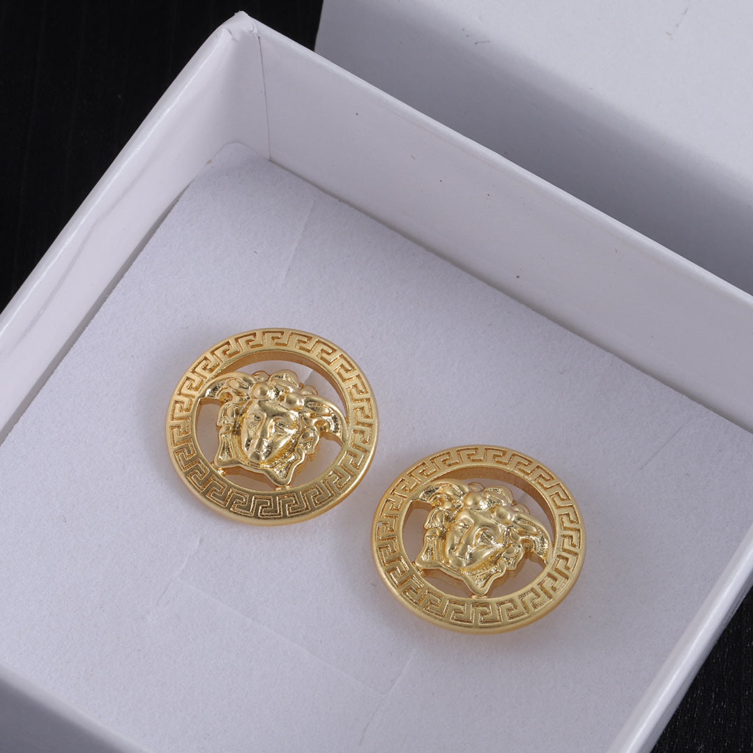 V Gold Solid Earrings