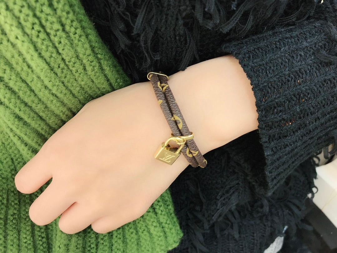 Leather Lock Bracelet