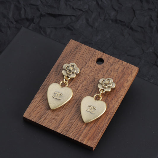 Gold Heart Earrings