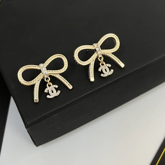 Gold Bow Earrings