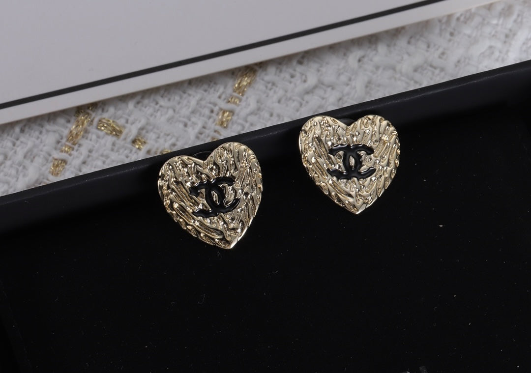 Textured Heart Earrings