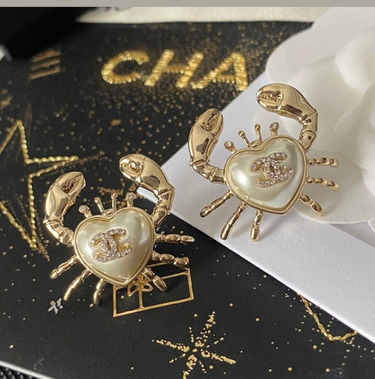 Pearl Crab Earrings