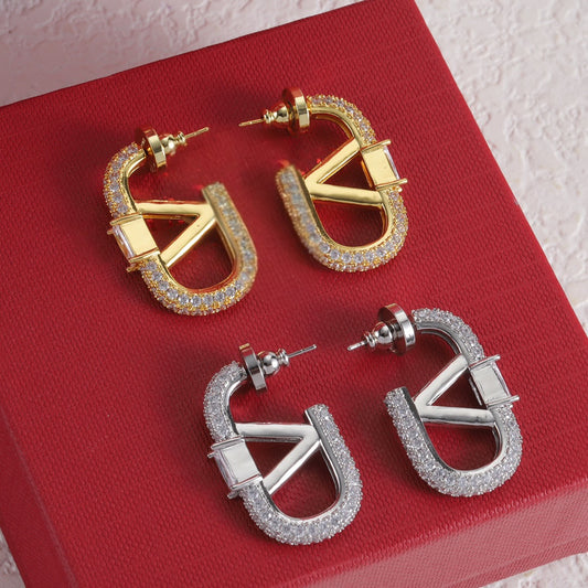 V Double Beaded Earrings