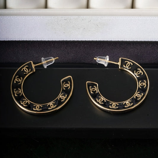 Black/Gold Hoop