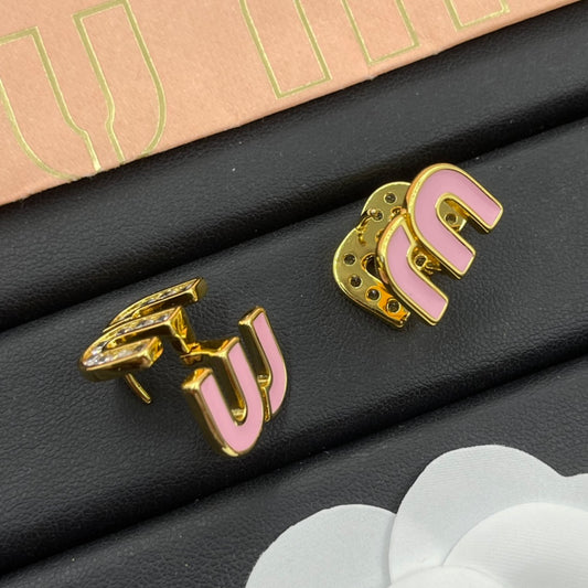 M Gem Solid Earrings