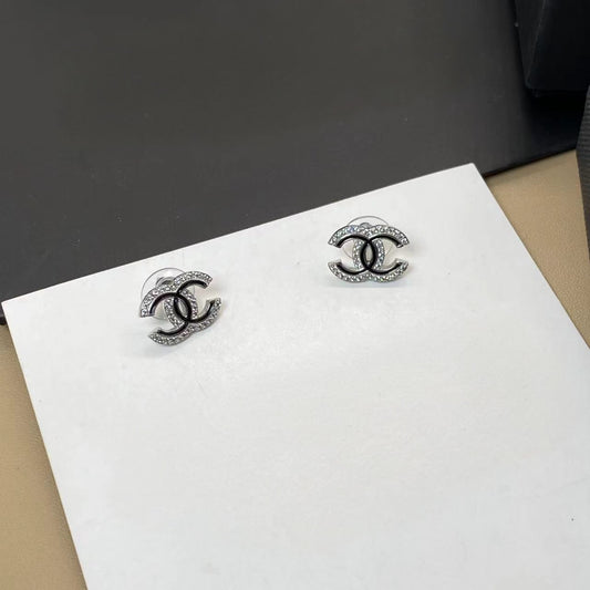 Petite Black/Silver Earrings