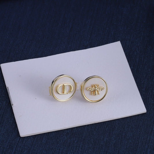 Bee Round Earrings