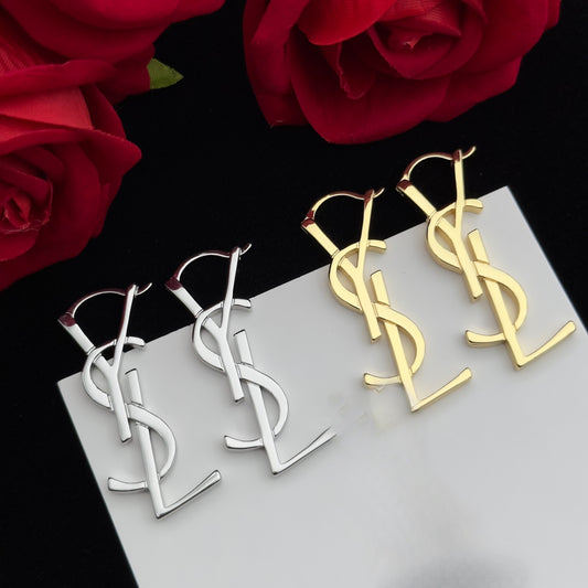 Y Large Initial Earrings