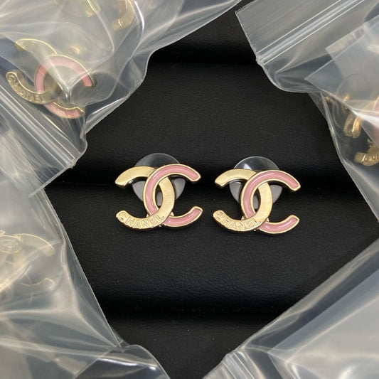 Pink/Gold C Earrings
