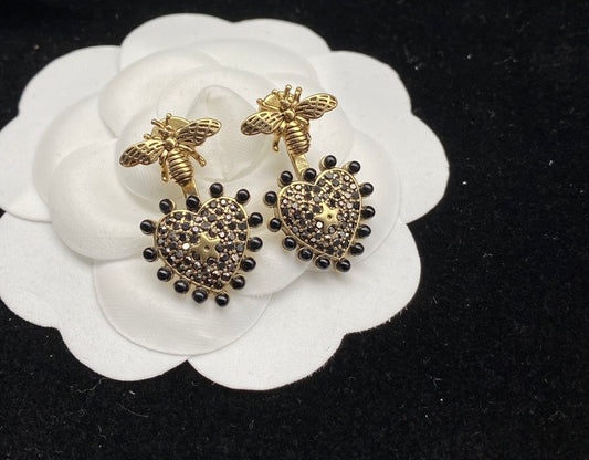Bee Gem Earrings
