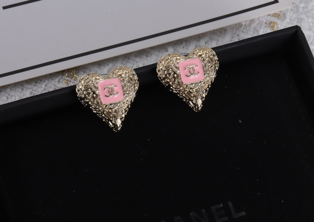 Pink Heart Earrings