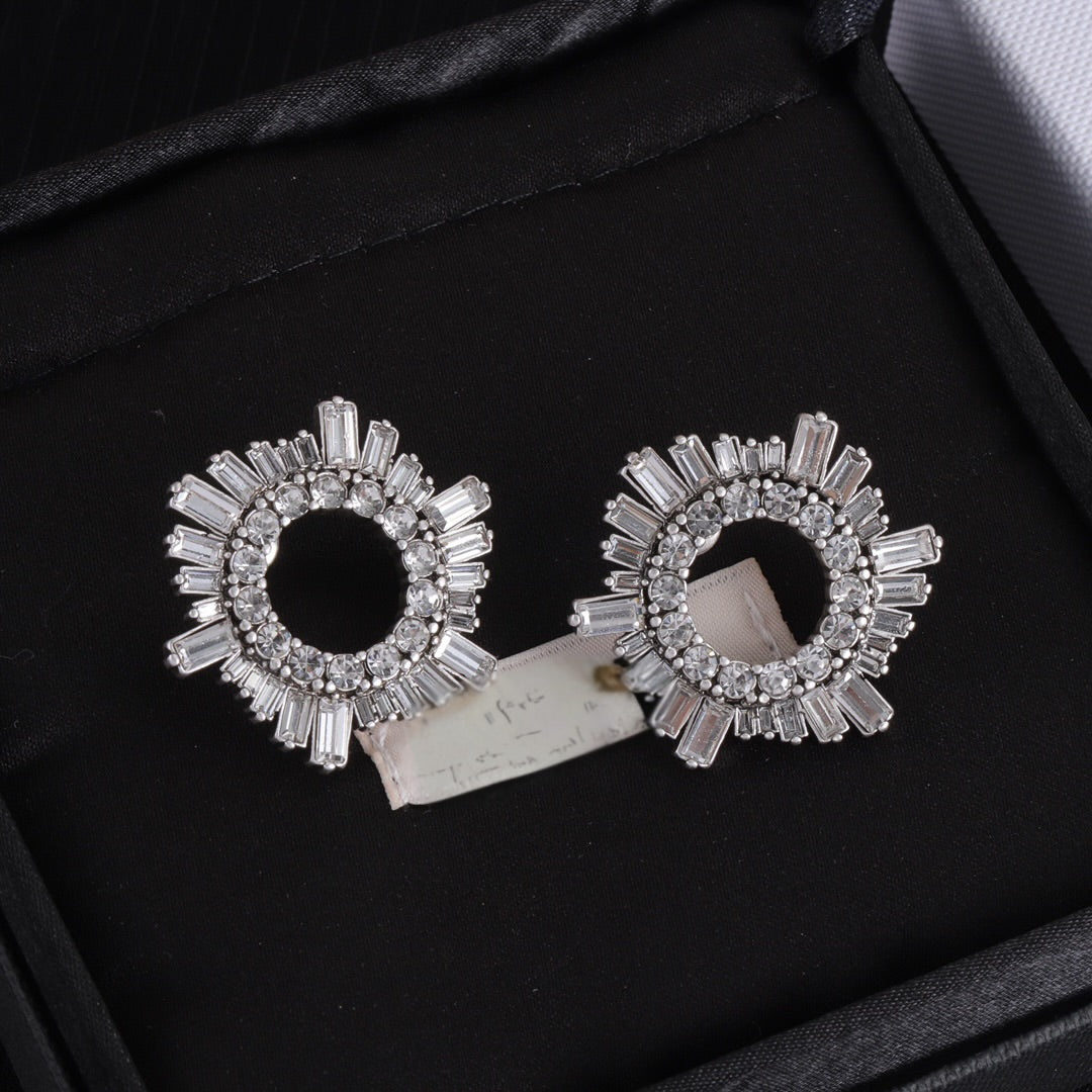 M Silver Earrings