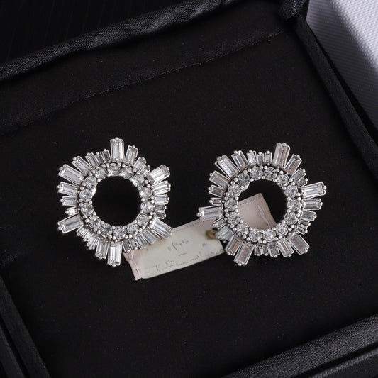 M Silver Earrings