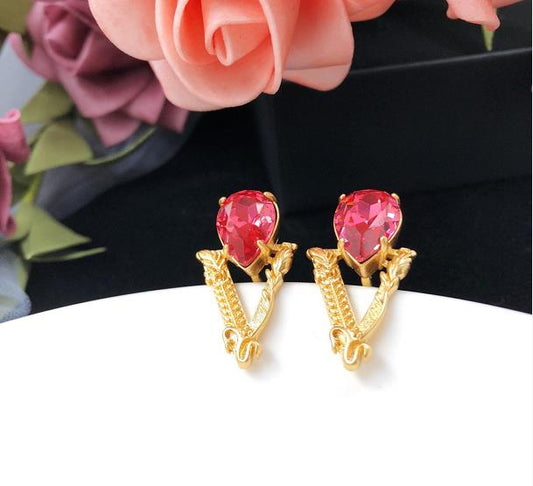 Gold Gem Earrings