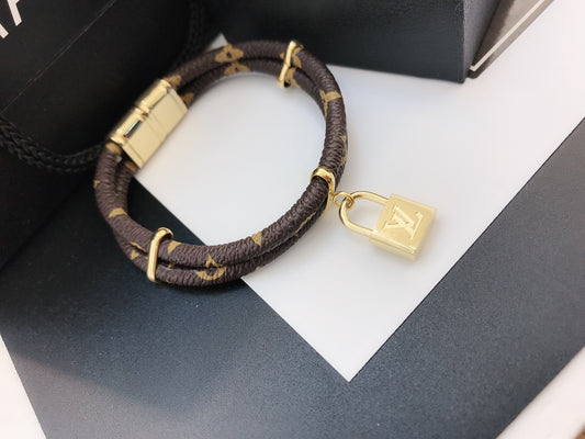 Leather Lock Bracelet